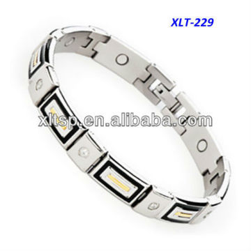 XLT-229 Black and Gold Filled Titanium Bracelet