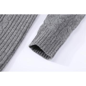 Мужской трикотажный вязаный пуловер с круглым вырезом из акрила / шерсти