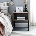 Bedroom Wood Side Tables Industrial With Metal Legs