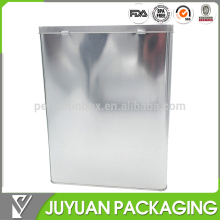 Ntural sivler colored large rectangular aluminum metal tin containers wholesale
