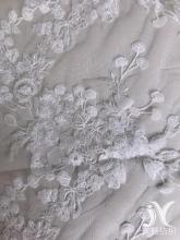 White Floral Mesh Embroidery