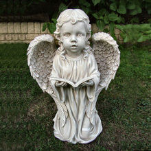 Home decor lovely stone carved little kneeling angel models small marble angel statues