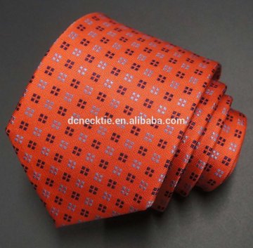 orange woven silk neck tie