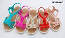 Ladies fancy sandal high heel pvc material