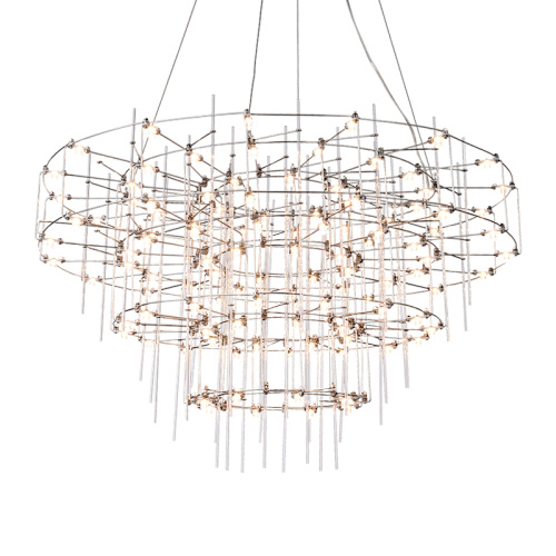 Chandelier Crochta Fada feirbthe LEDER