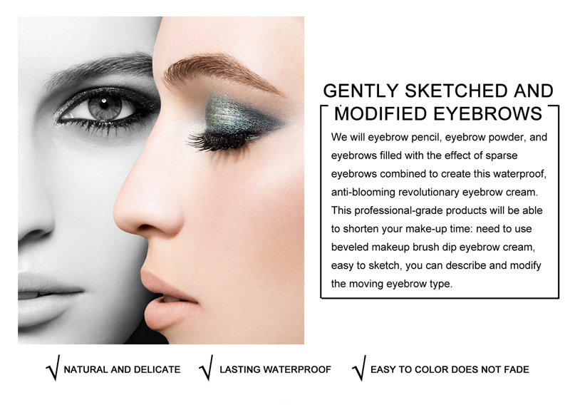 5color private label waterproof packaging eyebrow cream waterproof eyebrow pomade gel Private Label Eye Brow Cream Gel