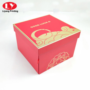 Red Color Paper Cardboard Gift Cookie Box