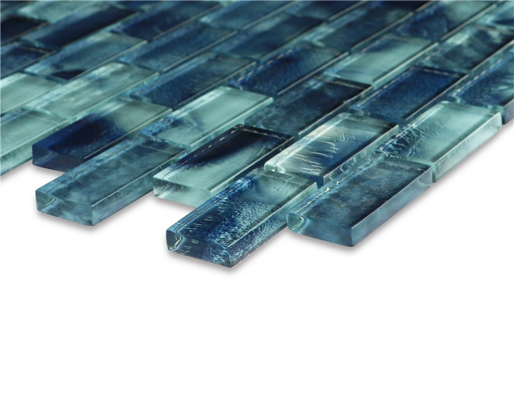 Pools Tile Supplier Factory Price Blue Swimming Pool Crystal Glass Mosaic Tile