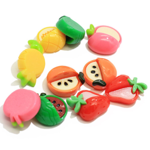 Varios tipos de cabujones de resina Kawaii con forma de fruta, adornos de bricolaje hechos a mano, decoración con encanto de limo