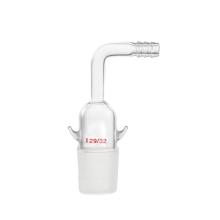 Borosilicate Glass Curved Inlet Adapter with Standard Conical Joint