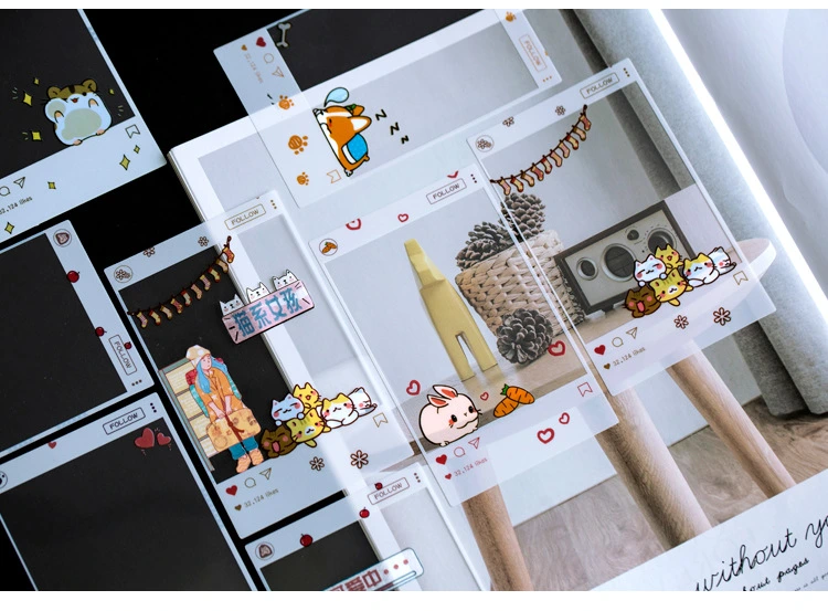 Pet Sticky Scrapbook Notes for Handbook Decorating