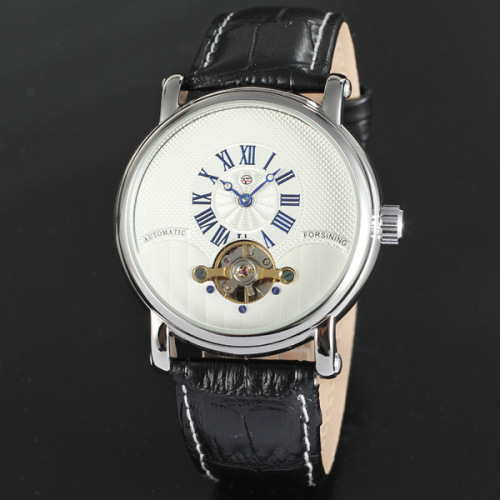 Leather Belt Mechanical Custom Mens Wrist Watch