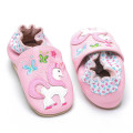 Mooie roze eenhoorn baby zachte leerschoenen