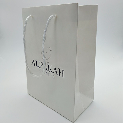 Elegant Custom Logo Gift Packing White Paper Bags