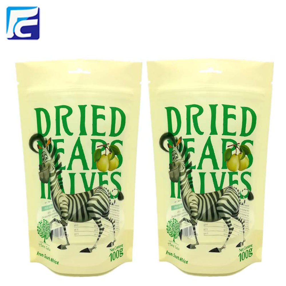 Dried food plastic fruit packaging bag with window