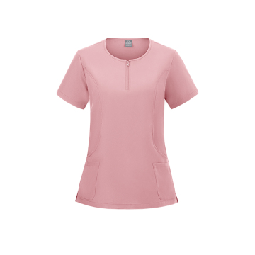 Stretchy Unisex Women's Medical Scrub Tops 95% Polyester 5% Spandex Printed Scrubs