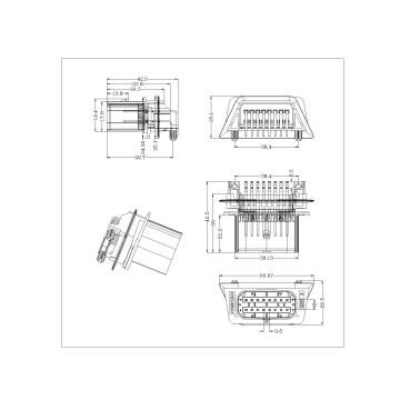 P3.5x6 16p ô tô góc bên phải đầu nối nam