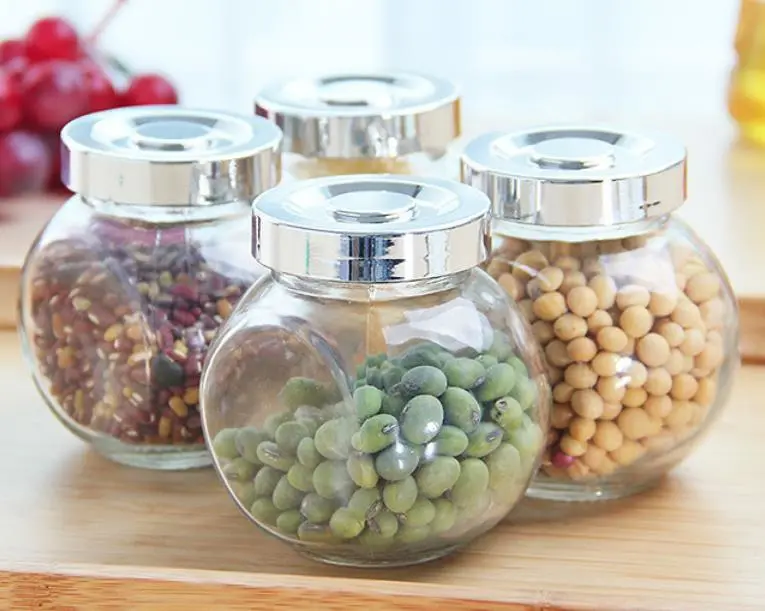 Very Cheaper Glass Beans Sesame Grain Bottle Jar for Daily Useful.