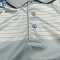 light cyan stripes golf polo shirt for men