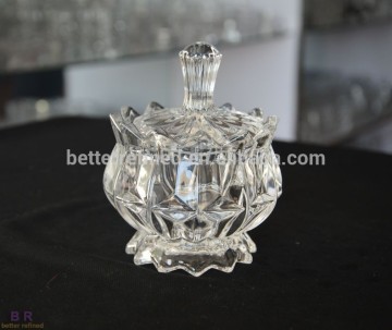 round crystal glass candy box