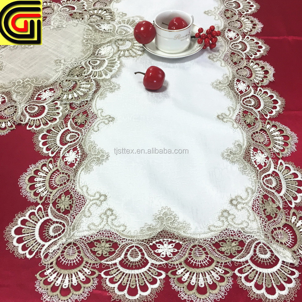 embroidered lace table runner