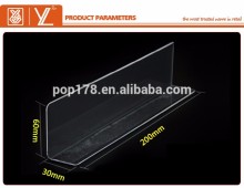 transparent plastic shelf divider for supermarket shelf