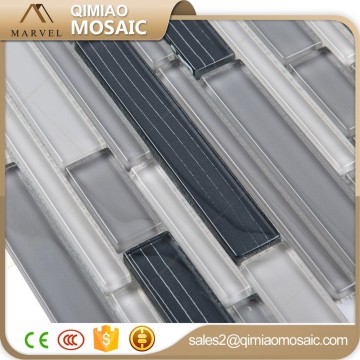 Grey White Black Mix Rectangle Glass Tile Glass Subway Tile