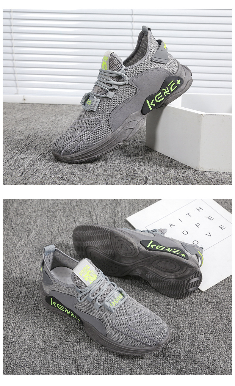 Fashion New Men's Shoes Korean Sports and Leisure Running Shoes Fly Woven Breathable Mesh Shoes Casual