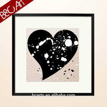 Love heart oil painting with frame