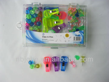 colored paper clip binder clip and pin set