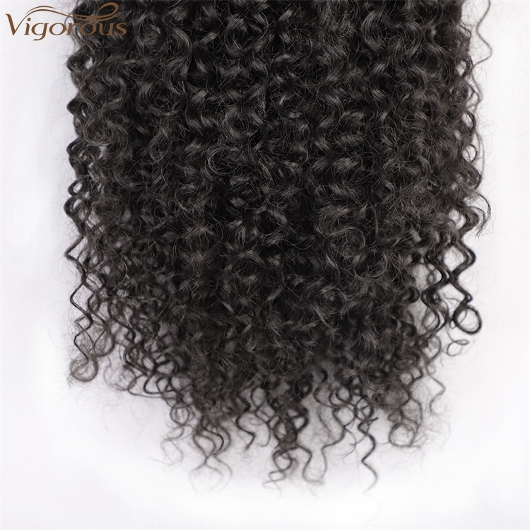 Vigorous long loose wave natural  curly  clip in wrap around drawstring puff high ponytail hai extensions synthetic