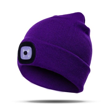 LED beanie hat with lamp knitted hat