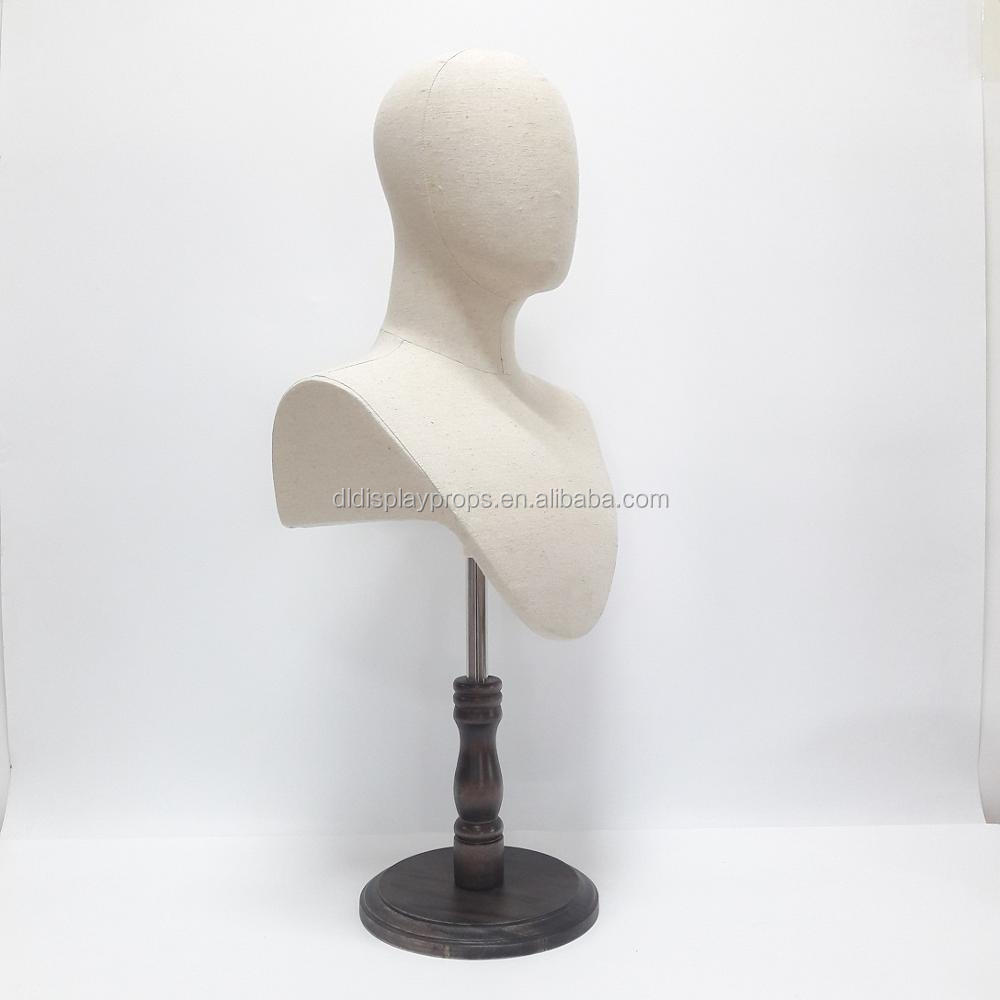 DL773 Fashion head mannequin for male,fabric neck mannequin with egg head for Hats display