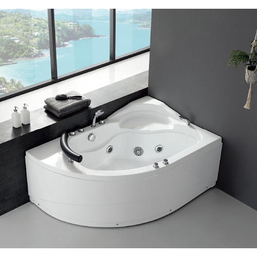 1.5x1.0m Corner Acrylic Whirlpool Massage Hot Bathtub