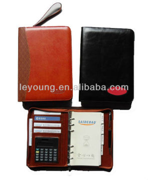 Zip Leather Cover Executive Notebook Organizer