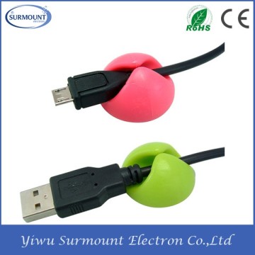 Wholesale Poratble Silicone Cable Clip Cable Holder Earphone Cable Clip