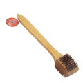 BBQ grill brush with wooden handle