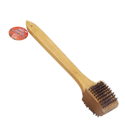 Brosse pour barbecue avec manche en bois