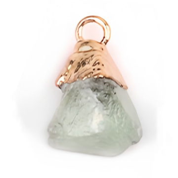 Fluorite Irregular Raw Stone Gilded Pendant For Making Jewlery