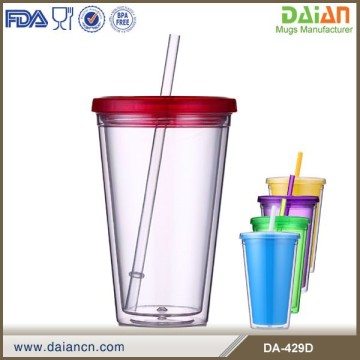 Custom Plastic tumbler cups with straws bulk