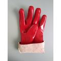 Стандартный красный рукавица из ПВХ открыта манжета 11 дюймов перчатки