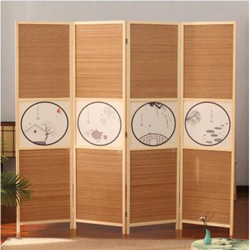 Folding Wood Bamboo Divider Room Divider Privacy Screen