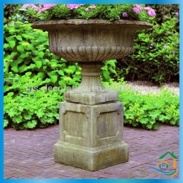 Cast stone flower pot stands