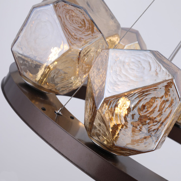 Kryształowe piękne okrągłe żyrandole LEDER