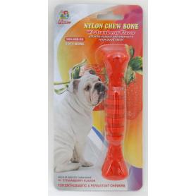 Parfum 6 po en nylon à mâcher pour chien, odeur de fraise, os