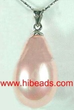 Pink shell pearl pendant FPP0004