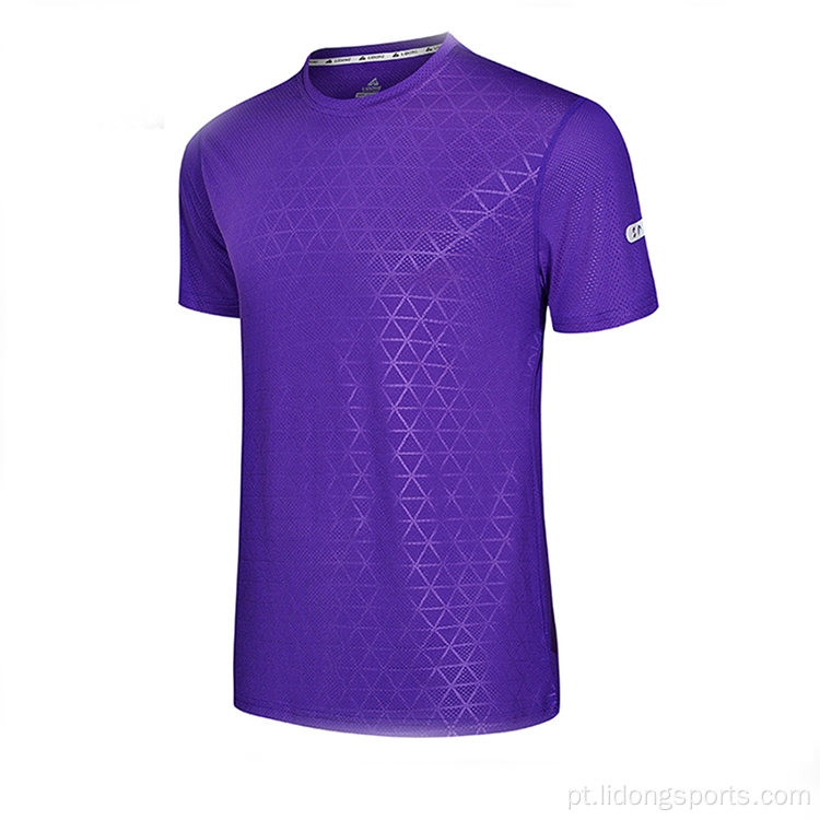 Camiseta esportiva de ginástica seca rápida de alta qualidade no atacado