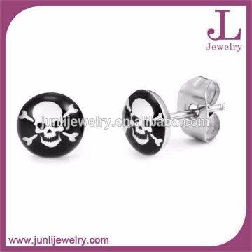 Skull Stainless Steel Earring Findings Wholesale Gothic Skull Ear Stud