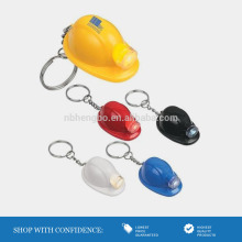 hengbo wholesale helmet keychain led flashlight key ring