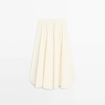 Women's striped printed trumpet midi skirt